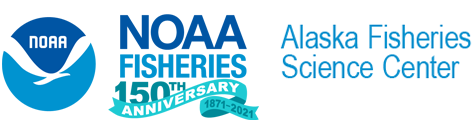 NOAA Fisheries emblem with a teal ribbon and text highlighting the agency’s 150th anniversary